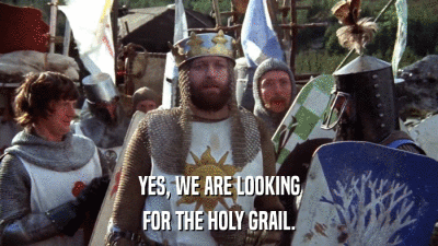 YES, WE ARE LOOKING FOR THE HOLY GRAIL. 