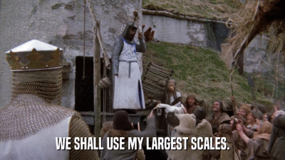 WE SHALL USE MY LARGEST SCALES.  