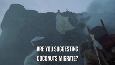 ARE YOU SUGGESTING COCONUTS MIGRATE? 