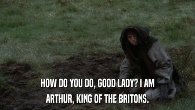 HOW DO YOU DO, GOOD LADY? I AM ARTHUR, KING OF THE BRITONS. 