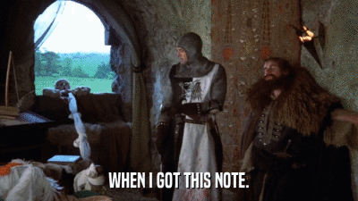 WHEN I GOT THIS NOTE.  
