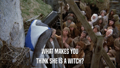 WHAT MAKES YOU THINK SHE IS A WITCH? 