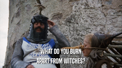 WHAT DO YOU BURN APART FROM WITCHES? 