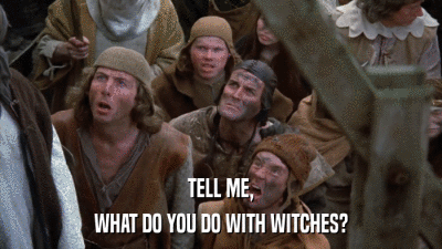 TELL ME, WHAT DO YOU DO WITH WITCHES? 