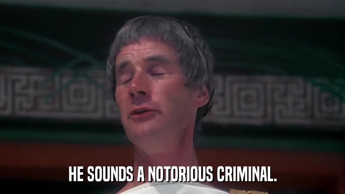 HE SOUNDS A NOTORIOUS CRIMINAL.  
