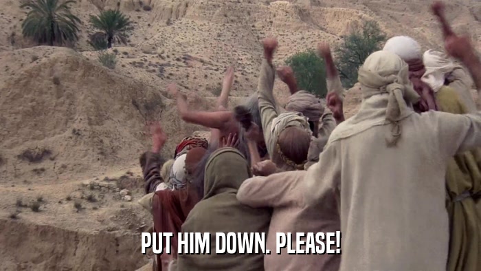 PUT HIM DOWN. PLEASE!  