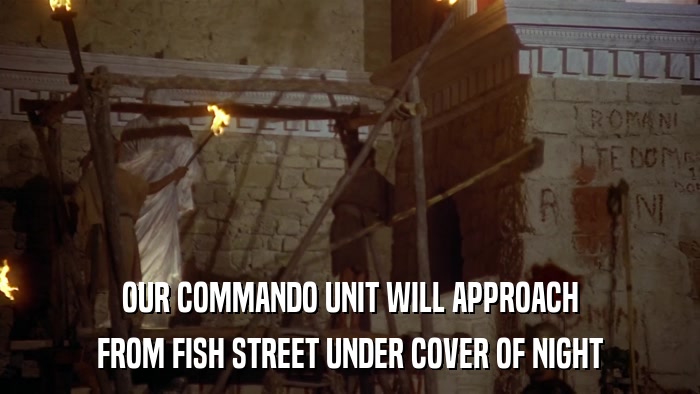 OUR COMMANDO UNIT WILL APPROACH FROM FISH STREET UNDER COVER OF NIGHT 