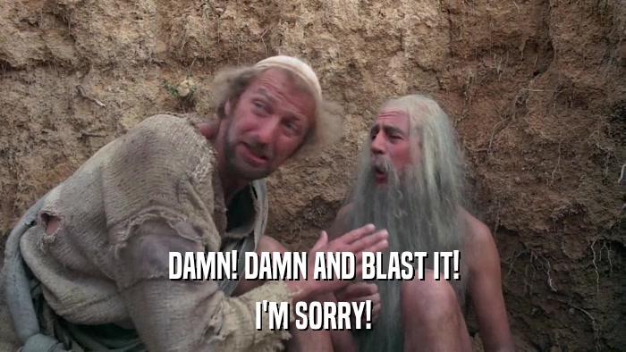 DAMN! DAMN AND BLAST IT! I'M SORRY! 