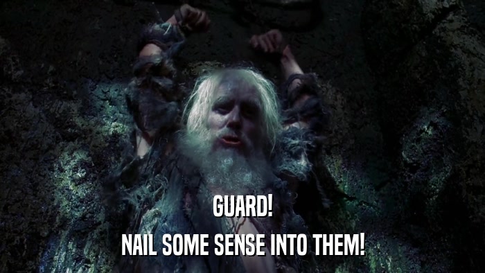 GUARD! NAIL SOME SENSE INTO THEM! 