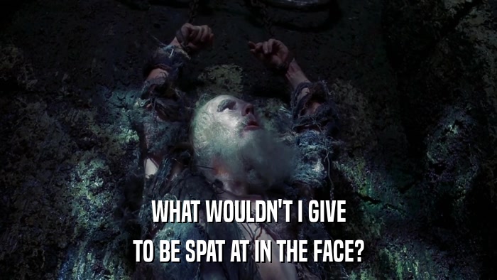 WHAT WOULDN'T I GIVE TO BE SPAT AT IN THE FACE? 
