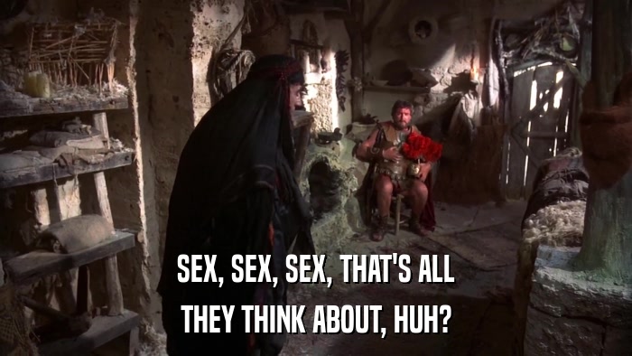 SEX, SEX, SEX, THAT'S ALL THEY THINK ABOUT, HUH? 