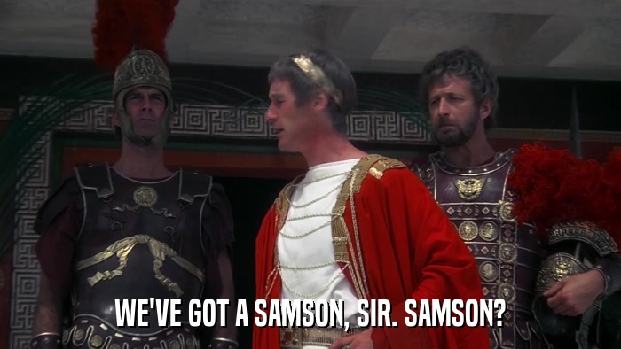 WE'VE GOT A SAMSON, SIR. SAMSON?  