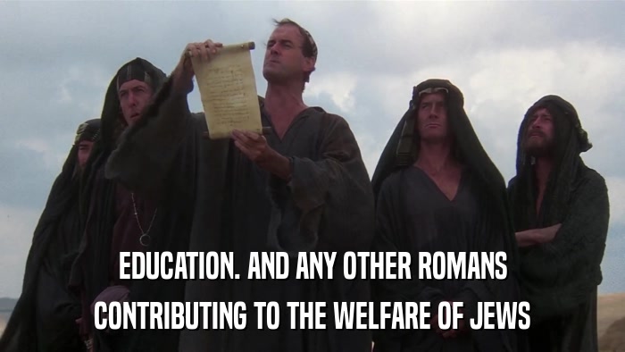 EDUCATION. AND ANY OTHER ROMANS CONTRIBUTING TO THE WELFARE OF JEWS 