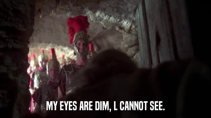 MY EYES ARE DIM, L CANNOT SEE.  
