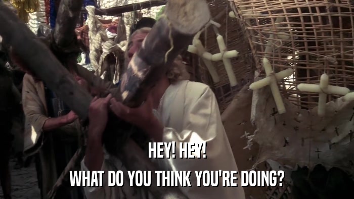 HEY! HEY! WHAT DO YOU THINK YOU'RE DOING? 