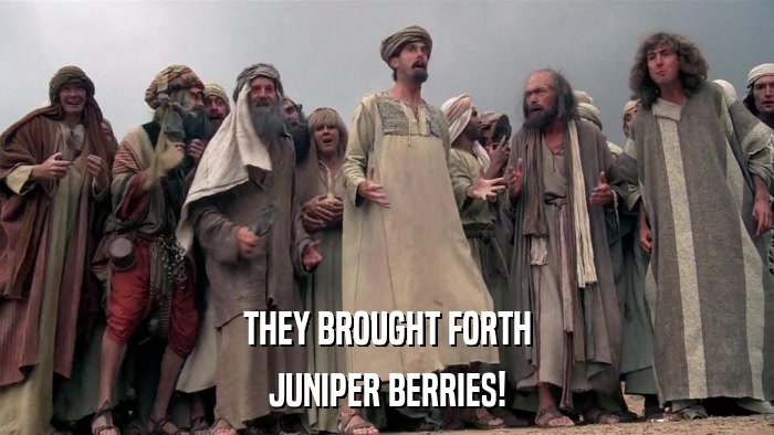 THEY BROUGHT FORTH JUNIPER BERRIES! 