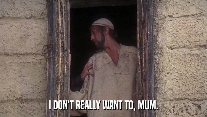 I DON'T REALLY WANT TO, MUM.  