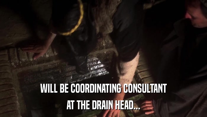 WILL BE COORDINATING CONSULTANT AT THE DRAIN HEAD... 