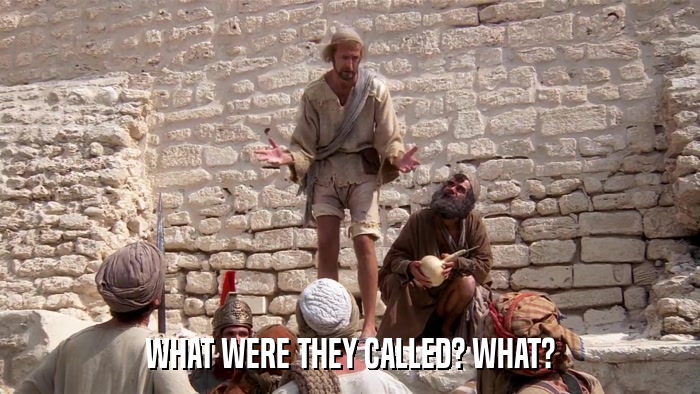 WHAT WERE THEY CALLED? WHAT?  