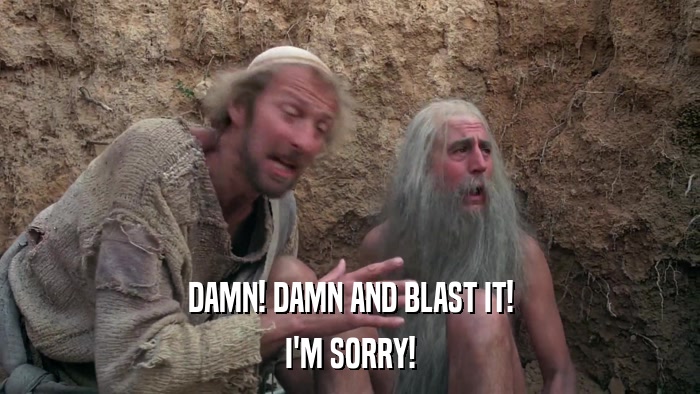DAMN! DAMN AND BLAST IT! I'M SORRY! 