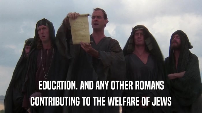 EDUCATION. AND ANY OTHER ROMANS CONTRIBUTING TO THE WELFARE OF JEWS 