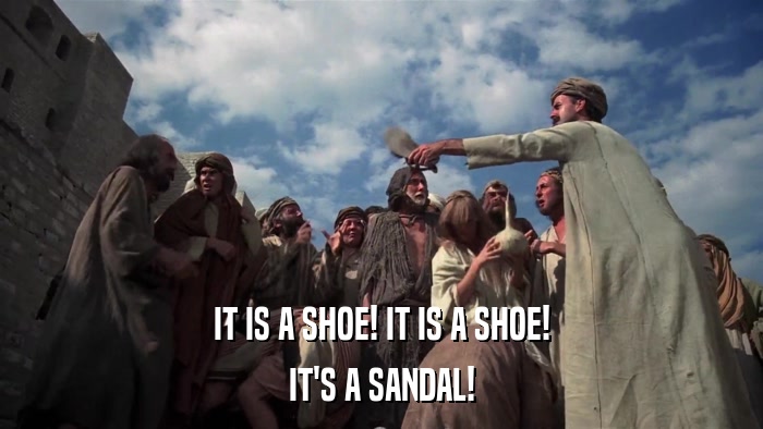 IT IS A SHOE! IT IS A SHOE! IT'S A SANDAL! 