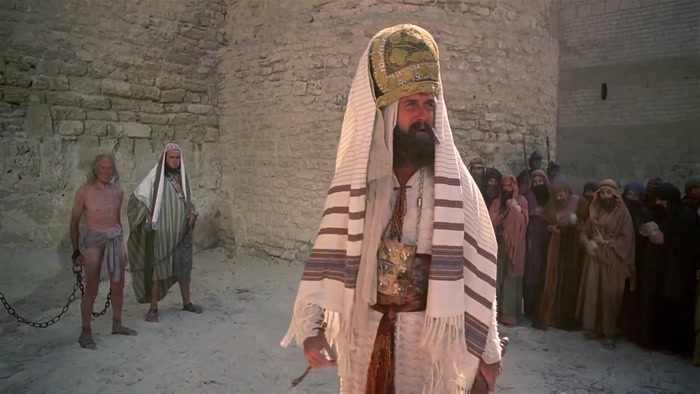 NOW, LOOK. NO ONE IS TO STONE ANYONE UNTIL I BLOW THIS WHISTLE. 