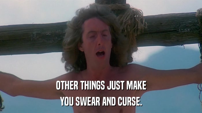 OTHER THINGS JUST MAKE YOU SWEAR AND CURSE. 