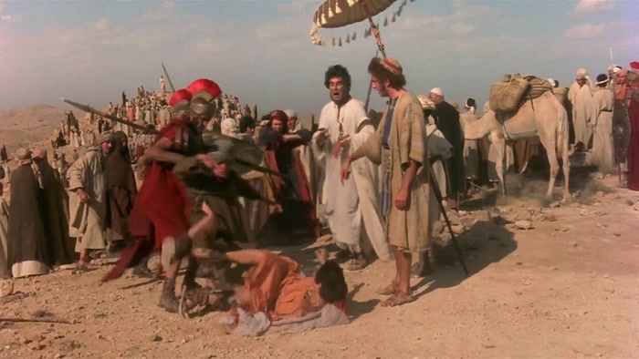 ATTEMPTED RAPE GOING ON. IT'S THE CHAP WITH THE BIG NOSE'S FAULT. HE STARTED IT ALL. 
