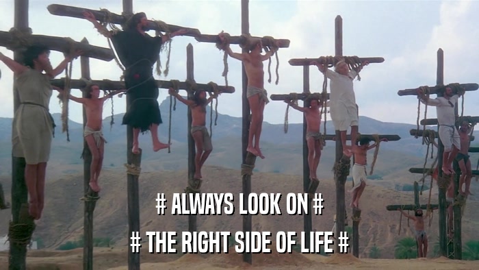 # ALWAYS LOOK ON # # THE RIGHT SIDE OF LIFE # 