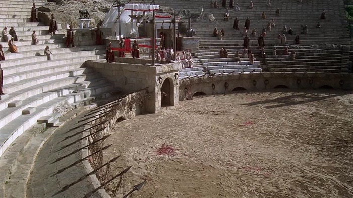 [ TRUMPETS SOUNDING ]  