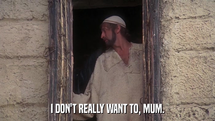 I DON'T REALLY WANT TO, MUM.  