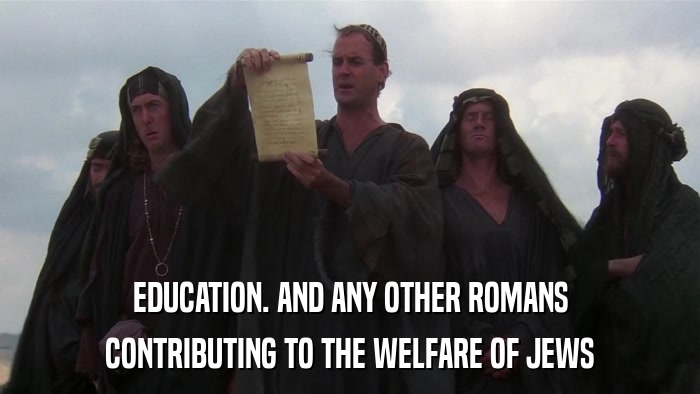 EDUCATION. AND ANY OTHER ROMANS CONTRIBUTING TO THE WELFARE OF JEWS 