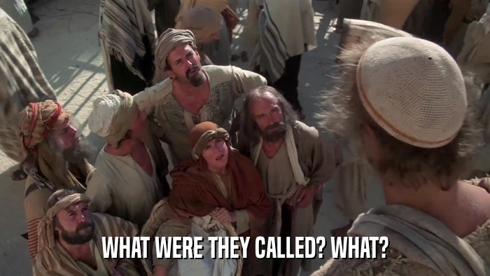 WHAT WERE THEY CALLED? WHAT?  
