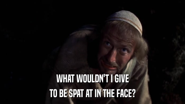 WHAT WOULDN'T I GIVE TO BE SPAT AT IN THE FACE? 