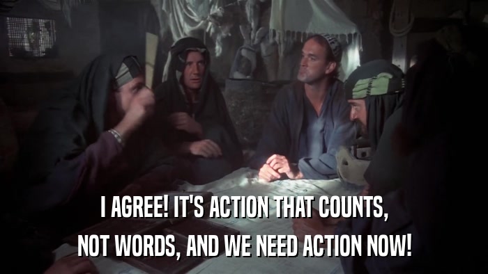 I AGREE! IT'S ACTION THAT COUNTS, NOT WORDS, AND WE NEED ACTION NOW! 