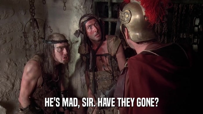 HE'S MAD, SIR. HAVE THEY GONE?  