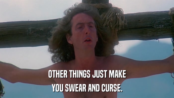 OTHER THINGS JUST MAKE YOU SWEAR AND CURSE. 