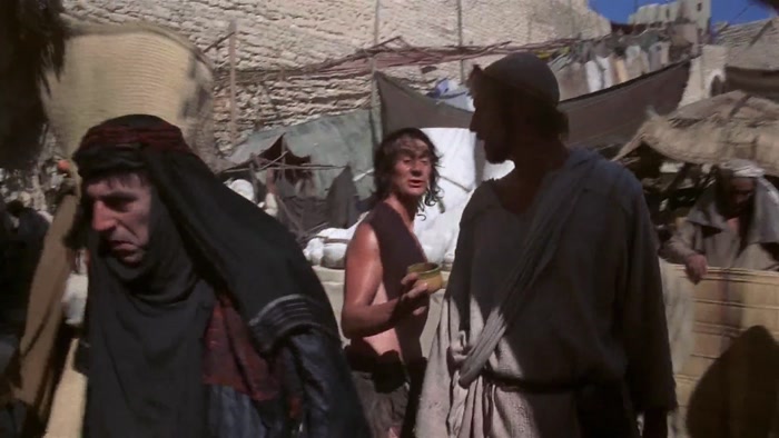 ALL RIGHT, SIR, MY FINAL OFFER. HALF A SHEKEL FOR AN OLD EX-LEPER? 