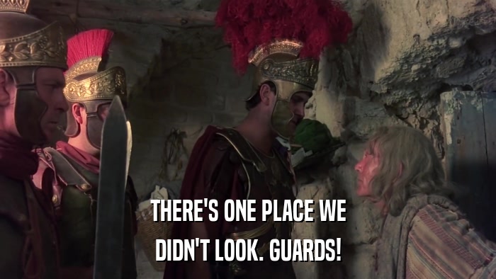 THERE'S ONE PLACE WE DIDN'T LOOK. GUARDS! 