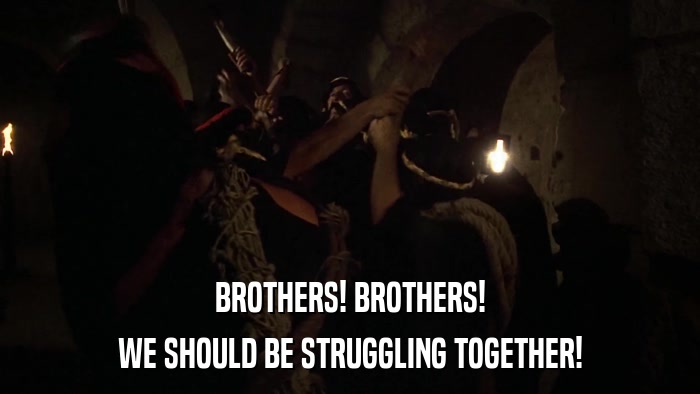 BROTHERS! BROTHERS! WE SHOULD BE STRUGGLING TOGETHER! 