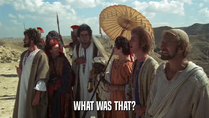 WHAT WAS THAT?  