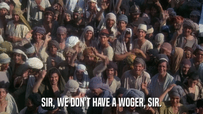 SIR, WE DON'T HAVE A WOGER, SIR.  