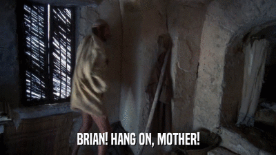 BRIAN! HANG ON, MOTHER!  