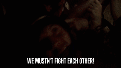 WE MUSTN'T FIGHT EACH OTHER!  