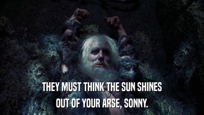 THEY MUST THINK THE SUN SHINES OUT OF YOUR ARSE, SONNY. 