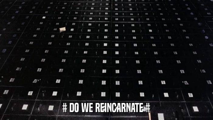 # DO WE REINCARNATE #  