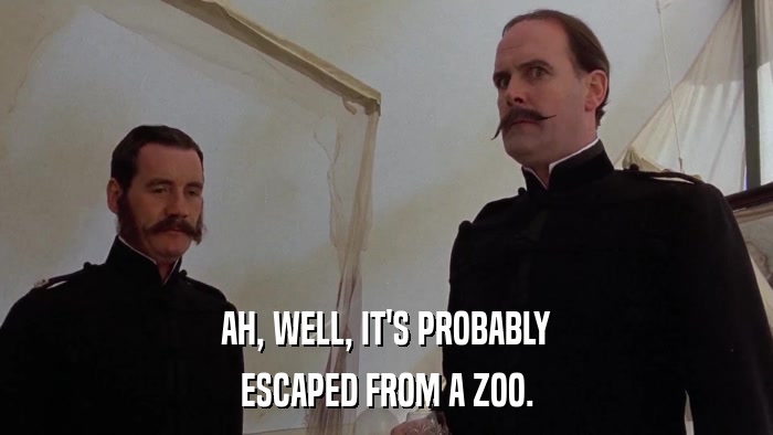 AH, WELL, IT'S PROBABLY ESCAPED FROM A ZOO. 