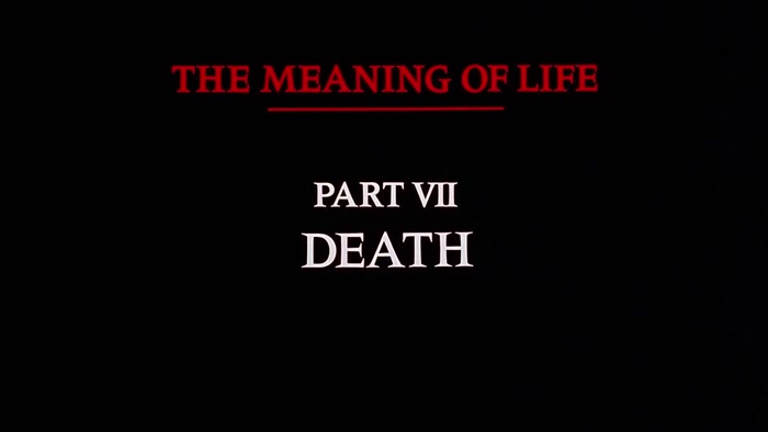 NARRATOR: THE MEANING OF LIFE, PART SEVEN. DEATH. 