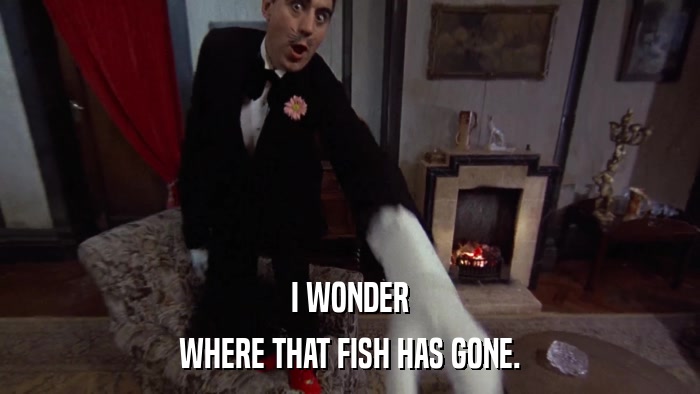 I WONDER WHERE THAT FISH HAS GONE. 